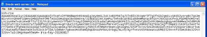 Copy the public key to a text file.
