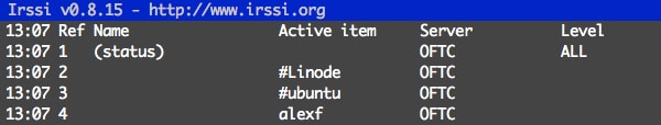 Window list output sample. Window list output sample.