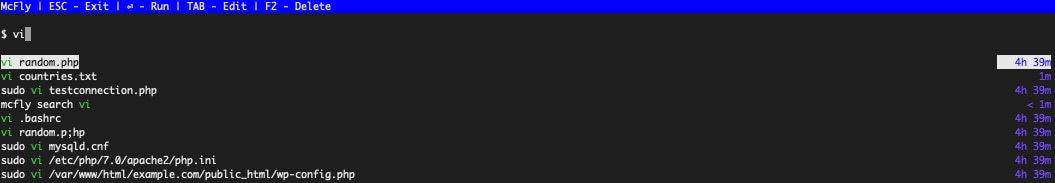 McFly list change in subdirectory