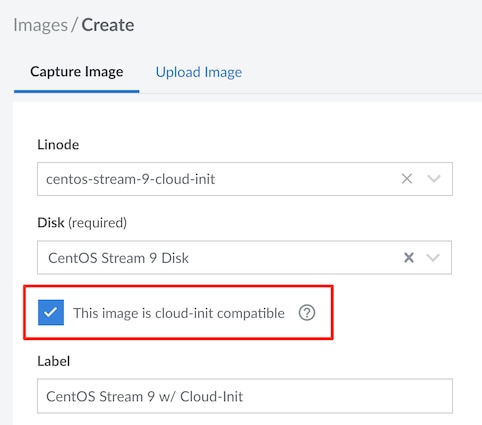 Creating an image from a base instance with cloud-init
