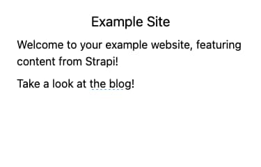 The homepage in the Next.js example The homepage in the Next.js example