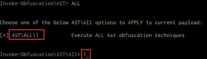 AST option selection confirmation