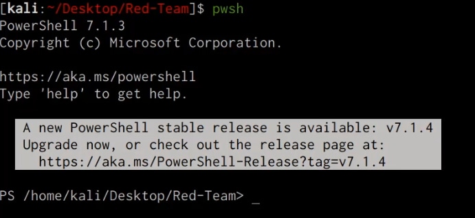 pwsh output pwsh output