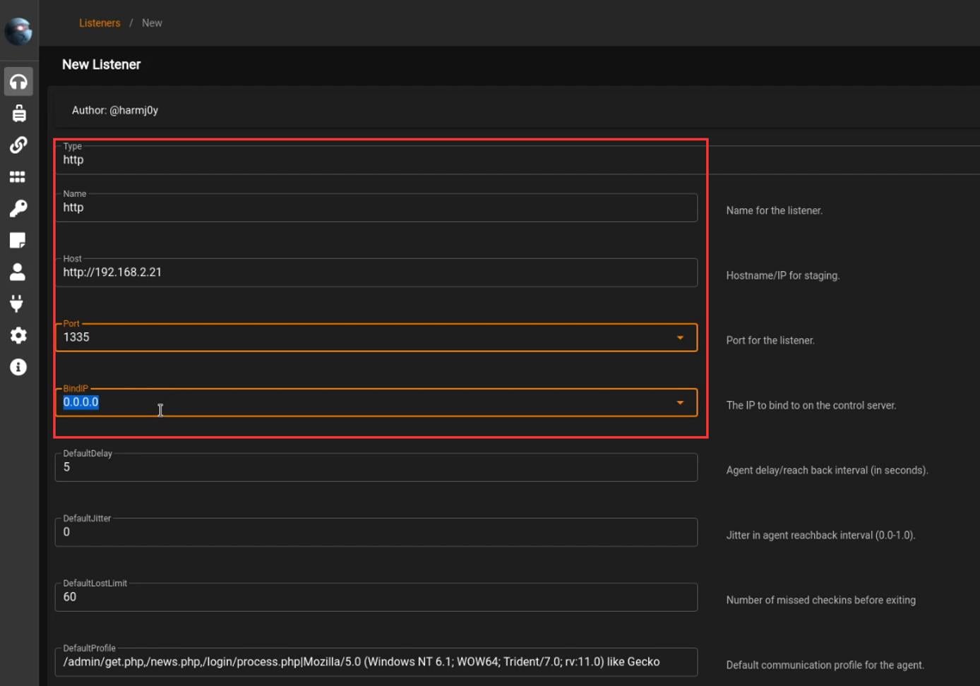 Starkiller UI - new listener form Starkiller UI - new listener form