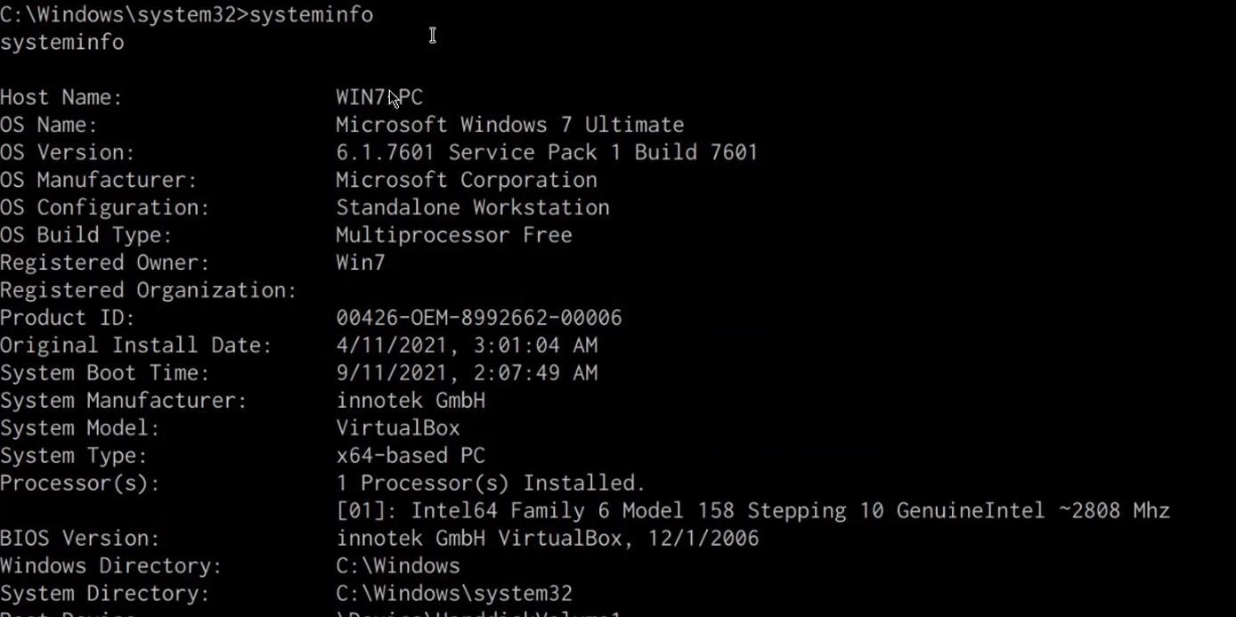 systeminfo output systeminfo output