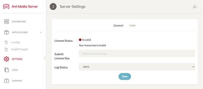 Screenshot of the Settings Page