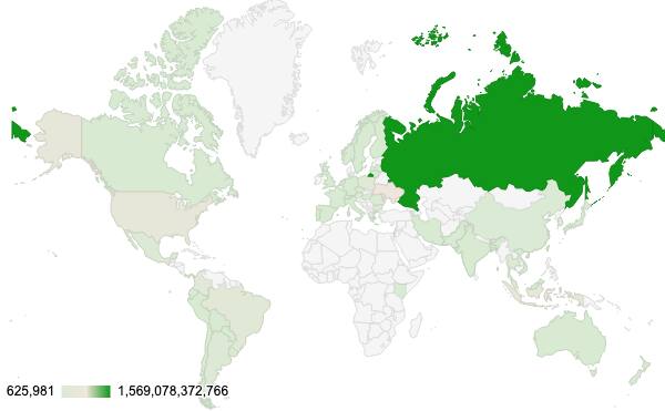 図 3:2021 年 5 月:発信国別の DDoS 脅迫攻撃