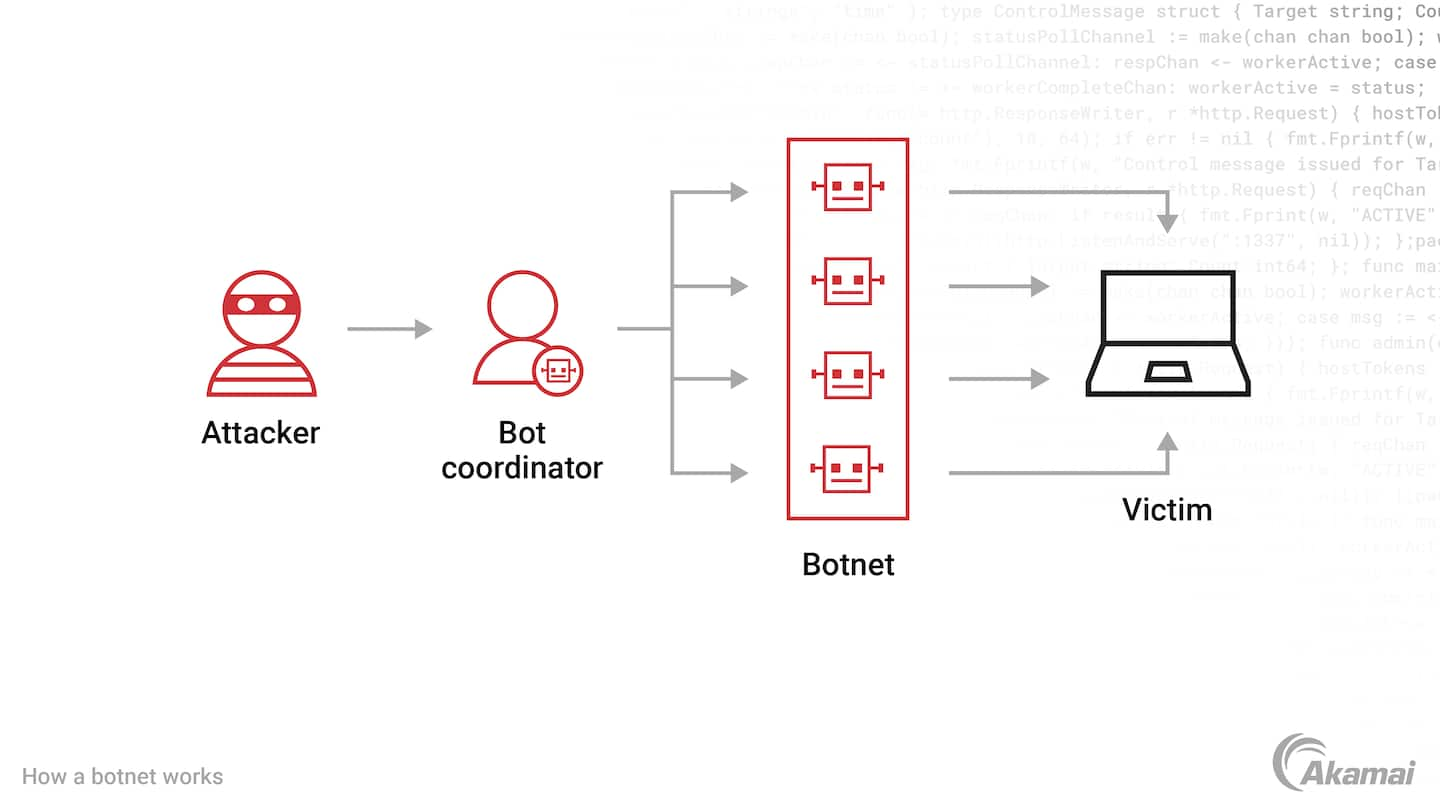 Diagram illustrating a bot network