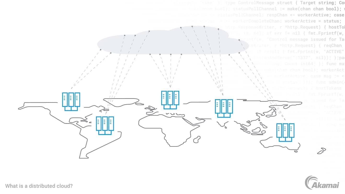 Diagram illustrating a globally distributed cloud network.