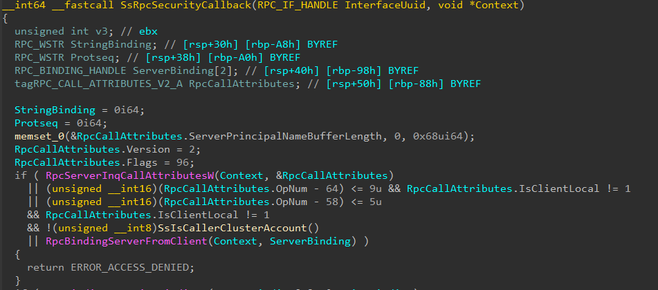 srvsvc security callback — Windows 10 20H2