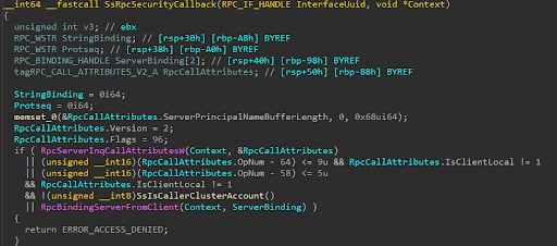 srvsvc security callback — Windows 11/Server 2022