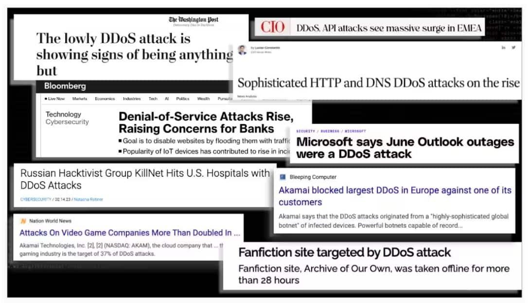 Headlines about the rise in cybersecurity attacks