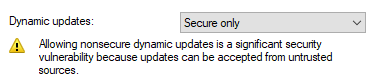 With this feature, only secure updates are accepted by the DNS server for ADI zones by default (Figure 3).