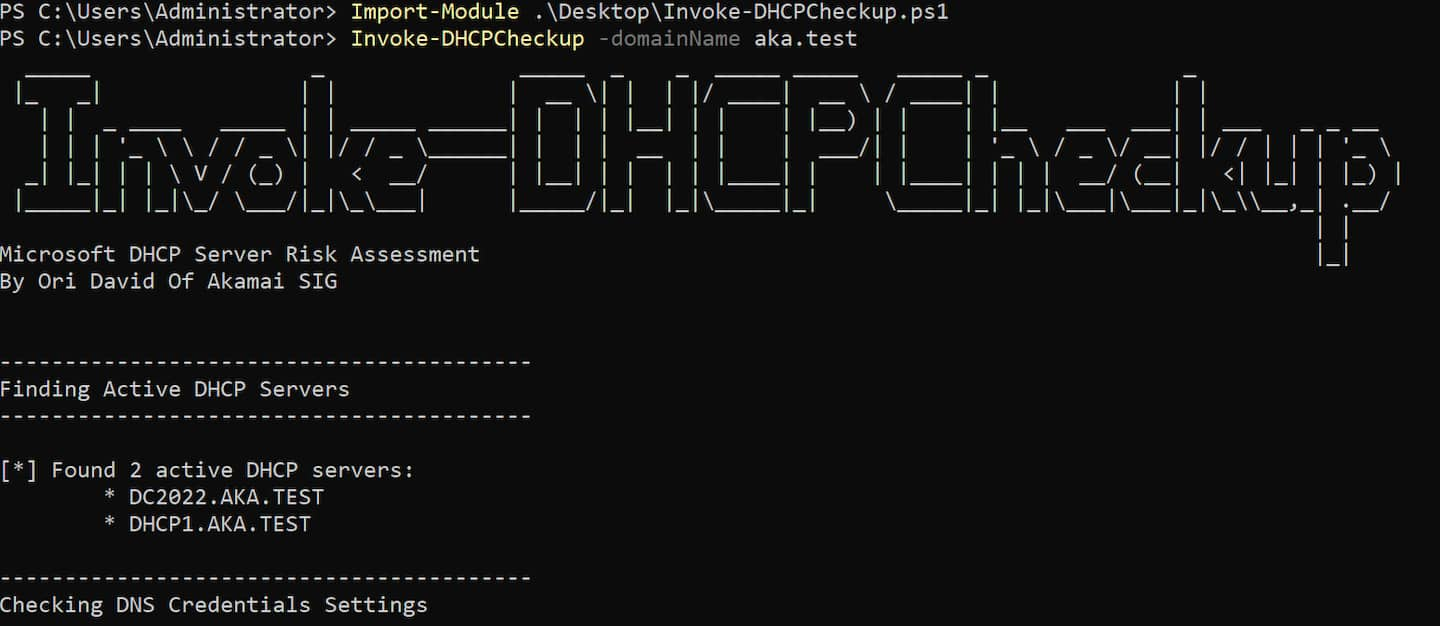 To help you traverse the mess of possible DHCP configurations, we are releasing a PowerShell tool called Invoke-DHCPCheckup to identify risks related to DHCP DNS Dynamic Updates (Figure 33).