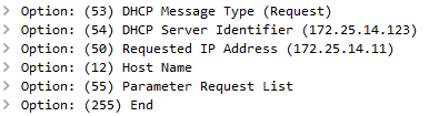 To specify this, the client needs to send a dedicated DHCP option. DHCP options (Figure 8) are additional fields that can be added to a DHCP packet, and are used by the client and server to exchange information.