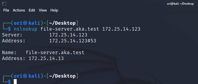 We can verify that the overwrite was successful by using nslookup again (Figure 21).