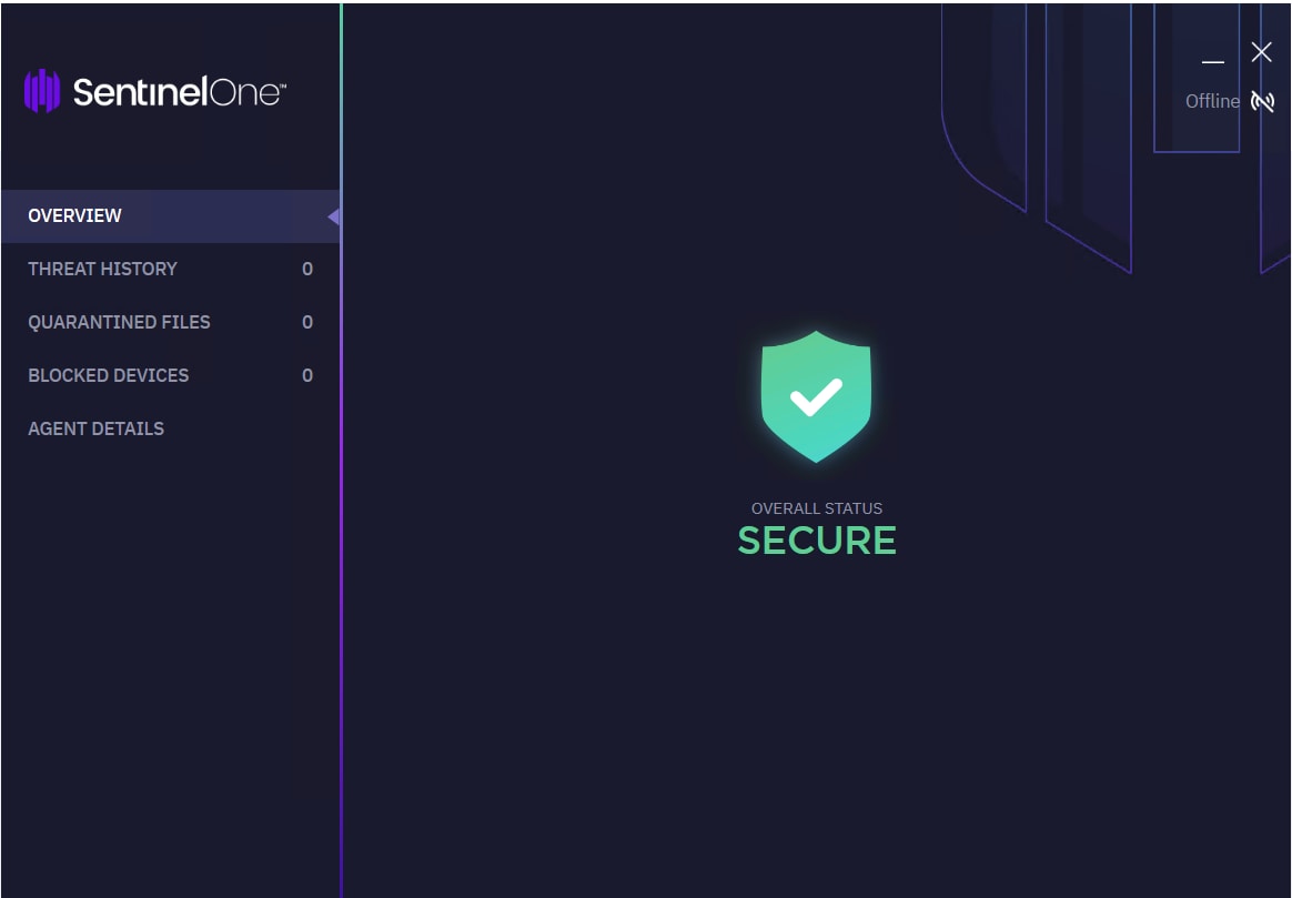 The result: A nonfunctioning SentinelOne agent that gives the user a false sense of security by displaying a “SECURE” status.