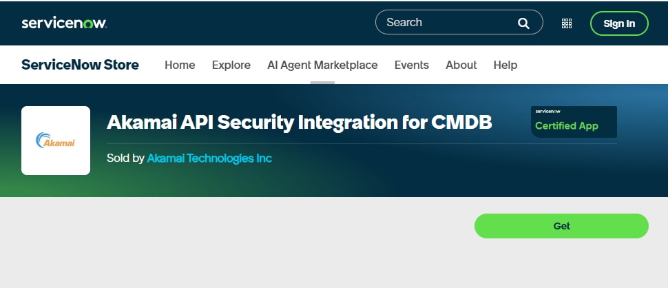 Akamai API Security integration app in the ServiceNow store 