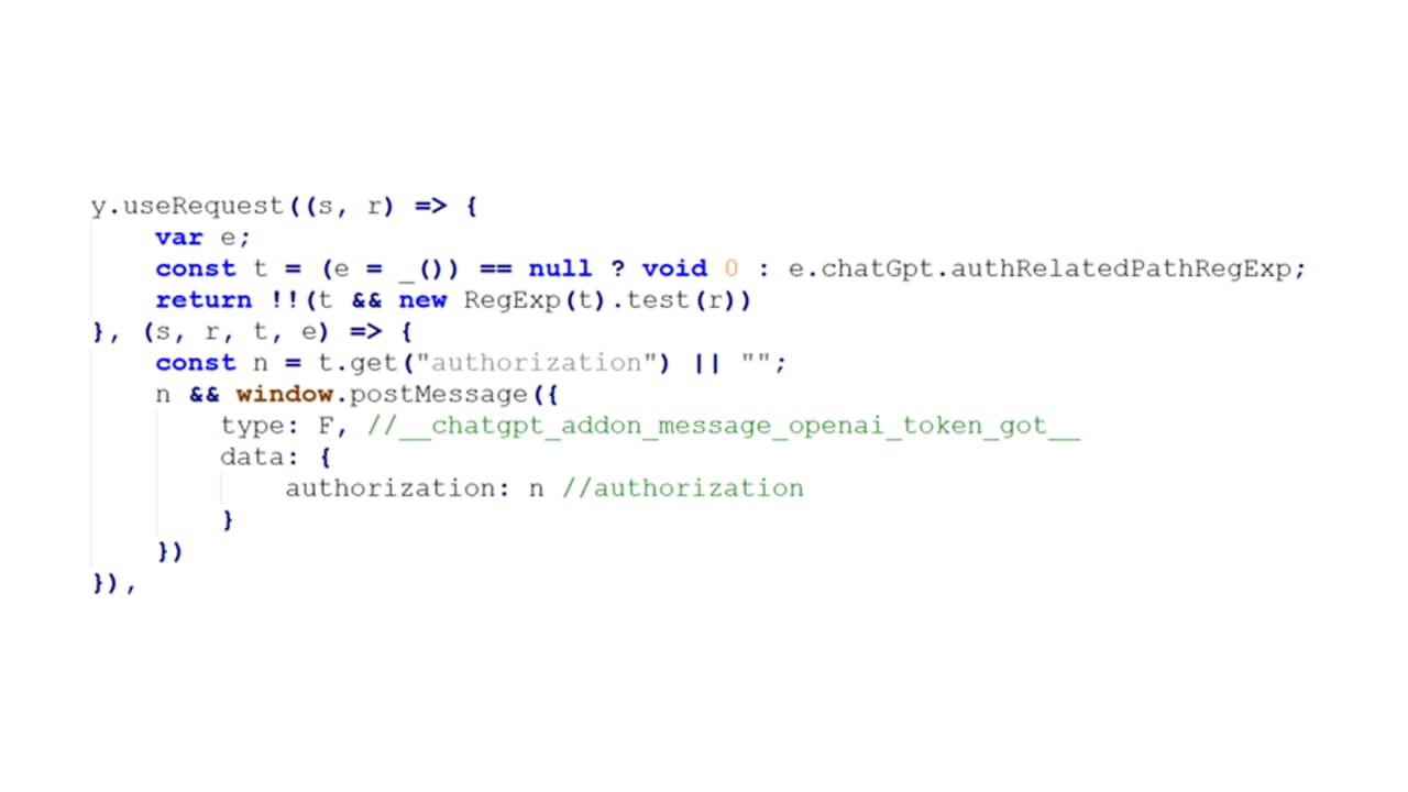 When a request containing an authorization header is detected, the session token is extracted.