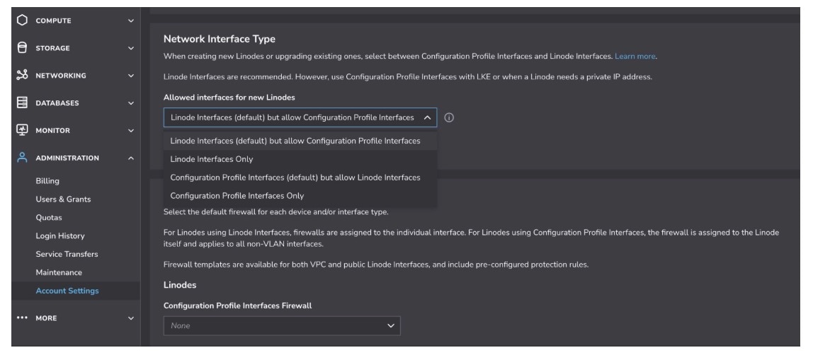 You can control the default networking model for your account (Figure 2).