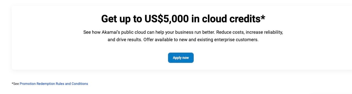 Get up to US$5,000 in cloud credits*