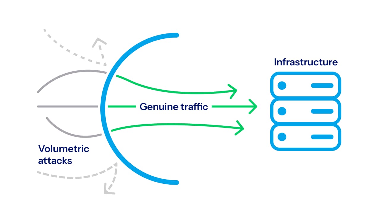 A security diagram demonstrating a web application firewall protecting backend systems.