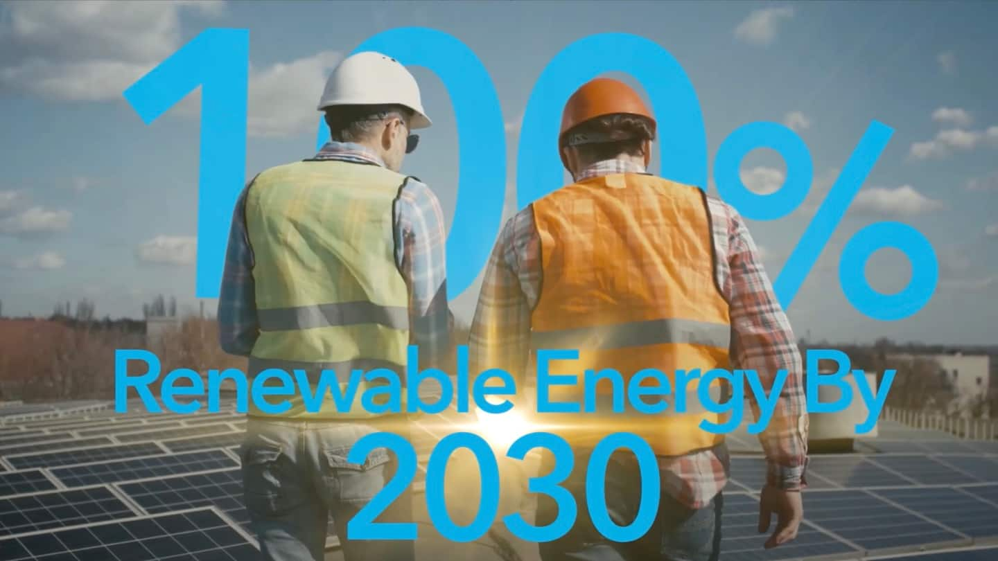 Thumbnail image for a video about Akamai's goal to achieve 100% renewable energy by 2032.