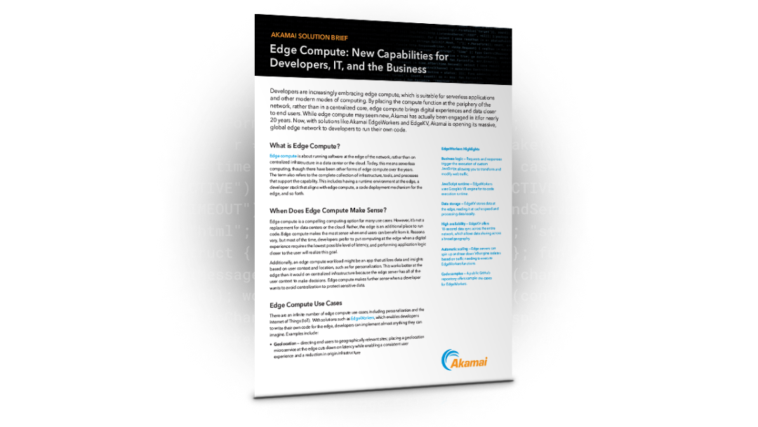 EdgeWorkers Solution Brief Edge Compute