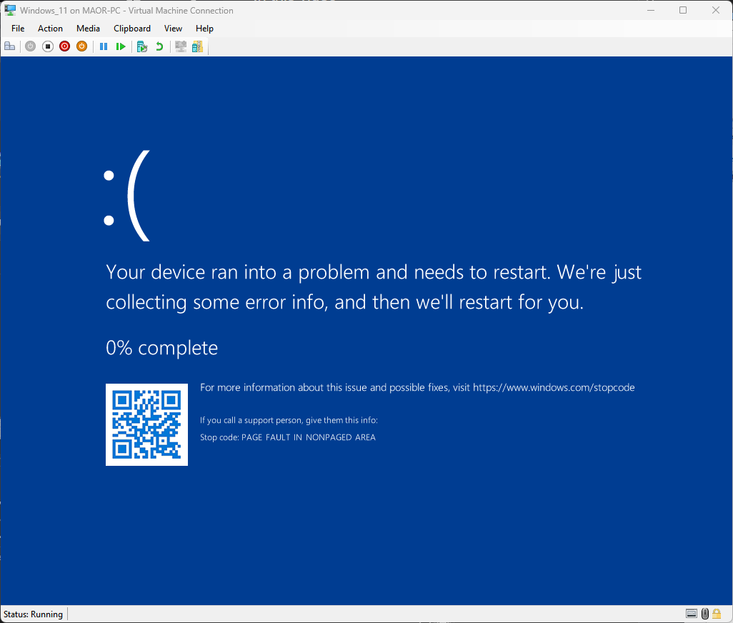 Con esta práctica, logramos un ataque de pantalla azul de la muerte (BSOD) en tan solo unas horas (Figura 9).