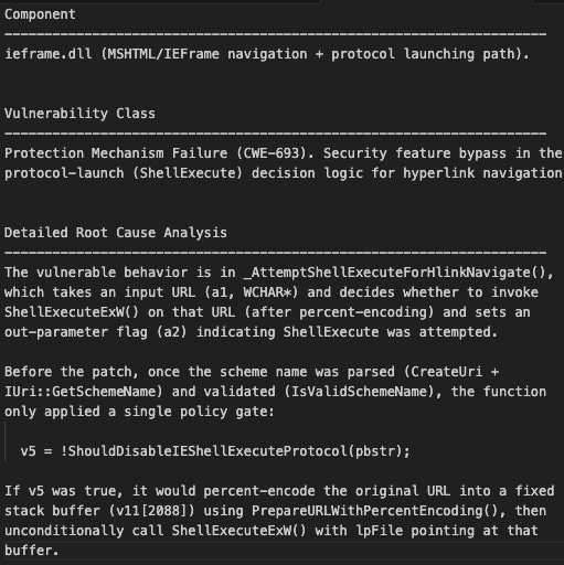취약한 코드 경로를 정확히 찾아내는 PatchDiff-AI 보고서 스니펫